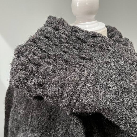 NEW Willi Smith Wool Classic Belted Longline Knit Swing Embellished Car Coat S - Picture 14 of 16